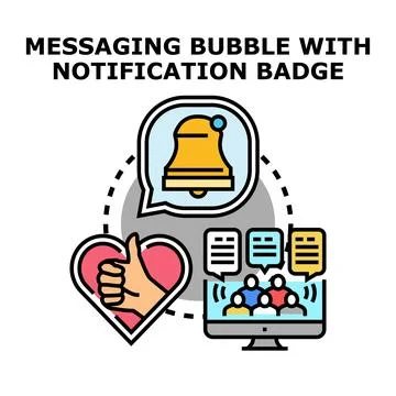 Online notification messaging communication and social media sharing Stock Illustration