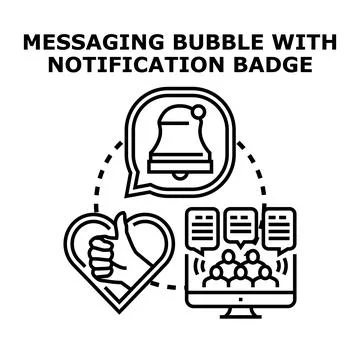 Online notification messaging communication and social media sharing Stock Illustration
