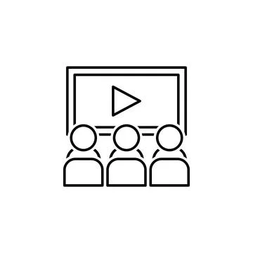 Online observer education simple line icon Stock Illustration