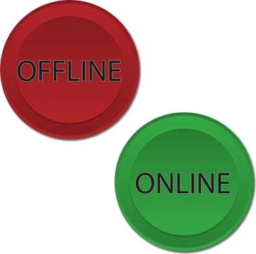Online offline buttons Stock Illustration
