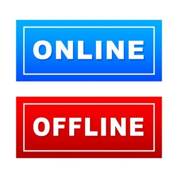 Online offline dial buttons. Flat design. Vector illustration Stock Illustration