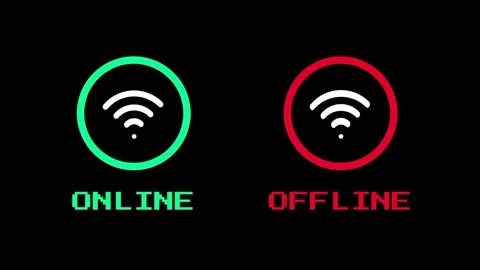 Online Offline WiFi Split Icon Animation Stock Footage 337390768