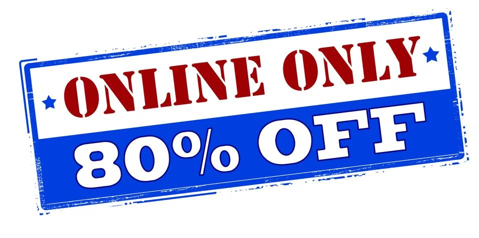 Online only eighty percent off Stock Illustration