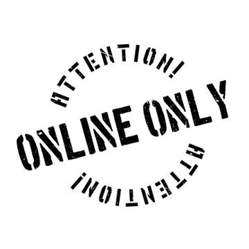 Online Only rubber stamp Stock Illustration
