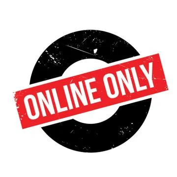 Online Only rubber stamp 스톡 일러스트
