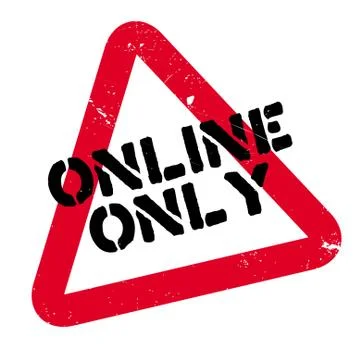 Online Only rubber stamp 스톡 일러스트