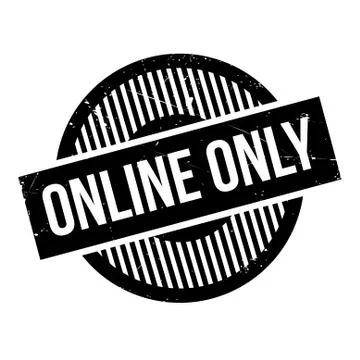 Online Only rubber stamp 스톡 일러스트
