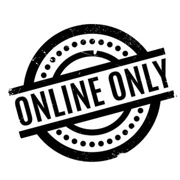 Online Only rubber stamp 스톡 일러스트