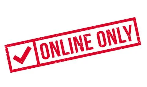 Online Only rubber stamp 库存插图