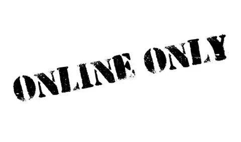 Online Only rubber stamp 스톡 일러스트