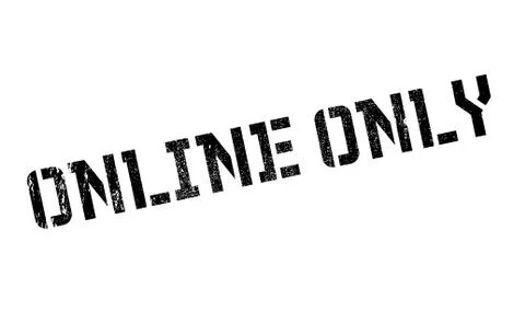 Online Only rubber stamp 스톡 일러스트