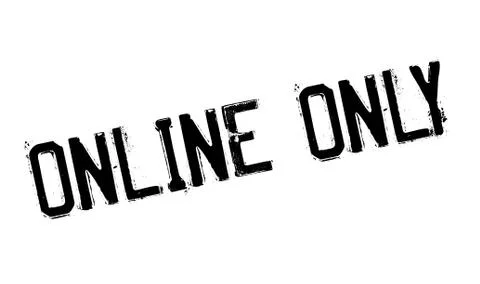 Online Only rubber stamp 스톡 일러스트