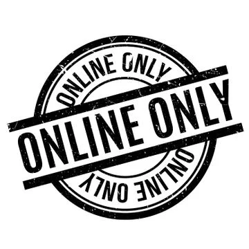 Online Only rubber stamp 스톡 일러스트