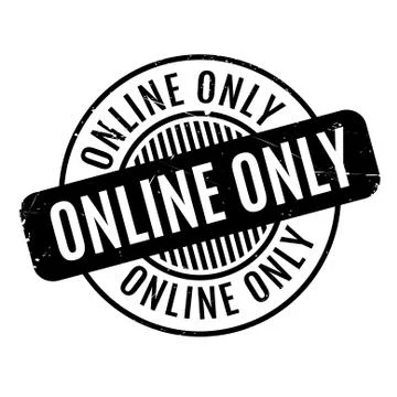 Online Only rubber stamp 스톡 일러스트