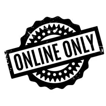 Online Only rubber stamp 스톡 일러스트