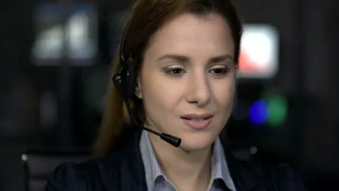 Online Operator close up Stock Footage 210226993