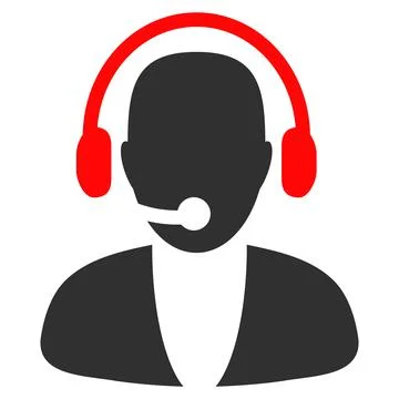 Online Operator Flat Icon Illustration Stock Illustration