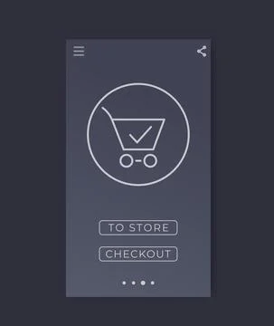 Online order and purchase, e-commerce, shopping, mobile interface vector temp Stock Illustration