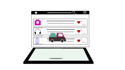 Online order concept animation showing customer placing order through websi.. Stock Footage 313382022