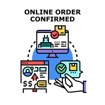 Online order confirmed electronic commerce concept illustration Stock Illustration