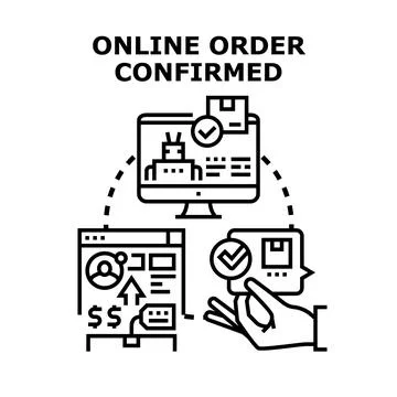 Online order confirmed electronic commerce concept illustration Stock Illustration