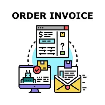 Online order invoice processing delivery concept 스톡 일러스트