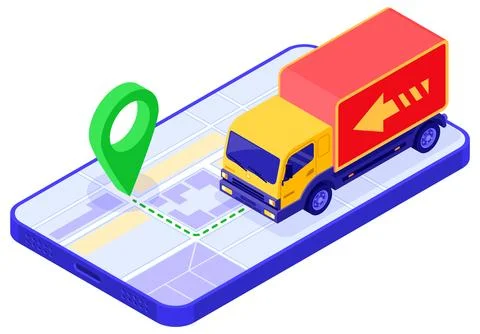 Online order package delivery service Stock Illustration