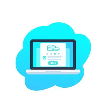 Online order, shoe store, e-commerce, vector icon イラスト素材