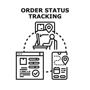 Online order status tracking and delivery management concept Stock Illustration