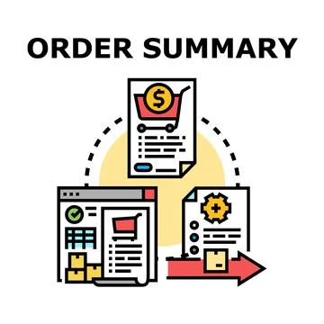 Online order summary process for e commerce business イラスト素材