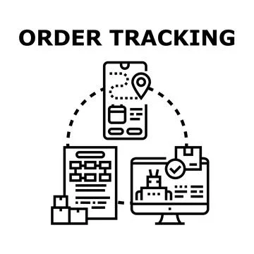 Online order tracking and delivery management concept Stock Illustration