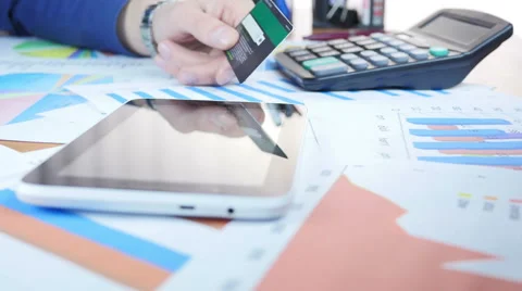 Online Order Using Credit Card Stock Footage 64051905
