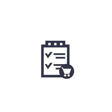 Online order vector icon on white Stock Illustration