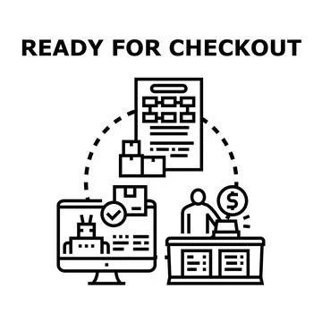 Online ordering checkout payment and delivery process Stock Illustration