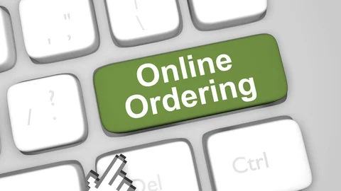 Online Ordering keyboard key animation Stock Footage 86728092