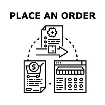 Online ordering process completing delivery concept vector Stock Illustration