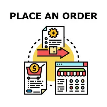 Online ordering process completing delivery concept vector Stock Illustration