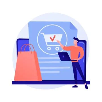 Online ordering vector concept metaphor. Stock Illustration