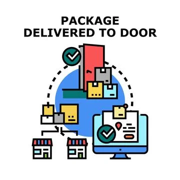 Online package delivery service tracking logistic process Stock Illustration