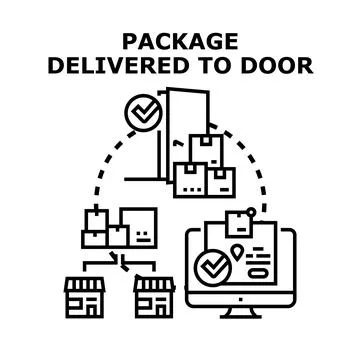 Online package delivery service tracking logistic process Stock Illustration