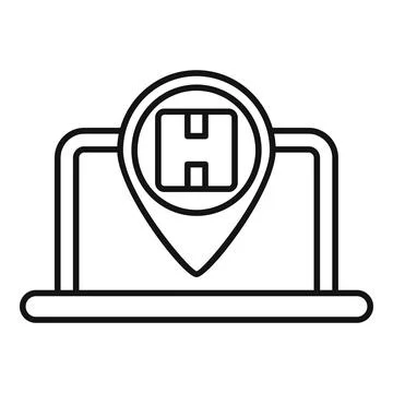 Online package tracking on a laptop screen Stock Illustration