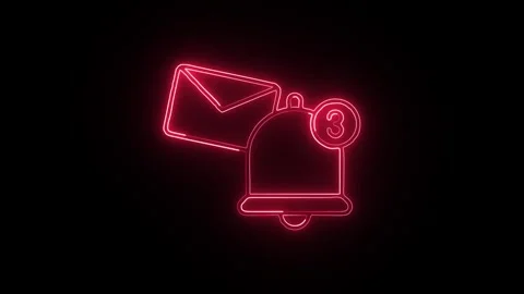 Online Parcel Isolated on Black Background Neon Package Delivery Animation Видео 330855154