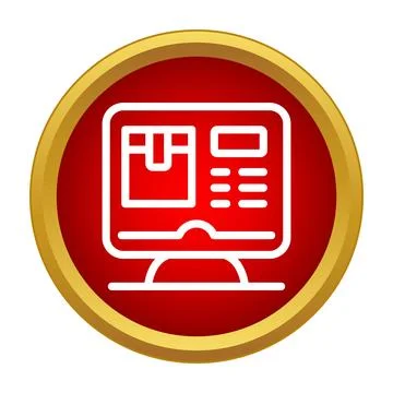 Online parcel tracking logistics and delivery monitor icon Stock Illustration