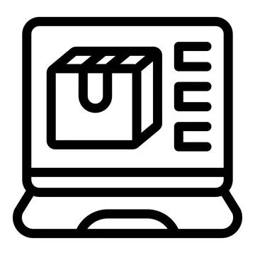 Online parcel tracking system showing status on laptop screen Stock Illustration