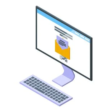 Online pass control icon isometric vector. Vaccine passport 스톡 일러스트