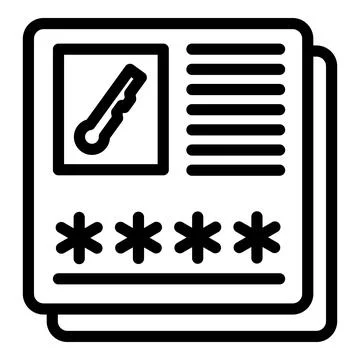 Online password icon outline vector. Step sms login Stockillustratie