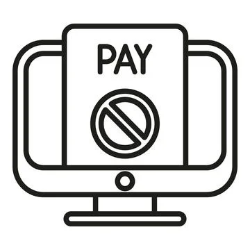 Online pay icon outline vector. Card error Stock Illustration