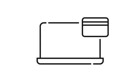Online payment and e-commerce laptop icon Illustration