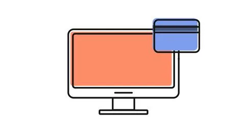 Online payment and e-commerce computer icon Stock-Illustration