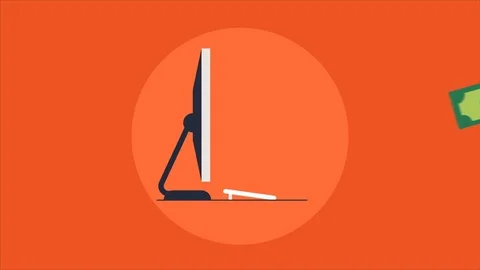 Online payment and earning concept flat style animation Stock Footage 75813470